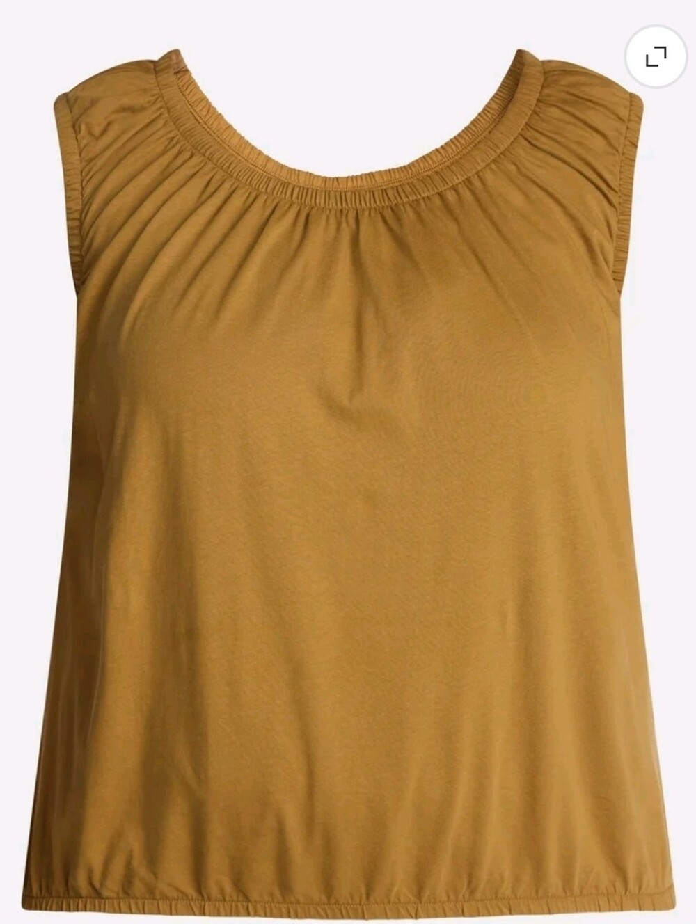Terra & Sky Plus Size 3X 24W-26W Mustard Spice Sleeveless Cotton Flowy Top NWOT